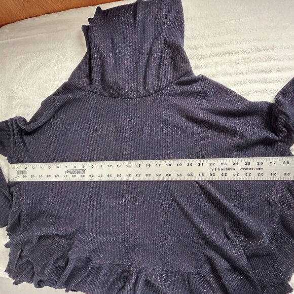 Anthropologie Postmark 9-H15 Stcl Orley Metallic Cowl Neck Ruffle Sweater XS/S - Picture 6 of 9